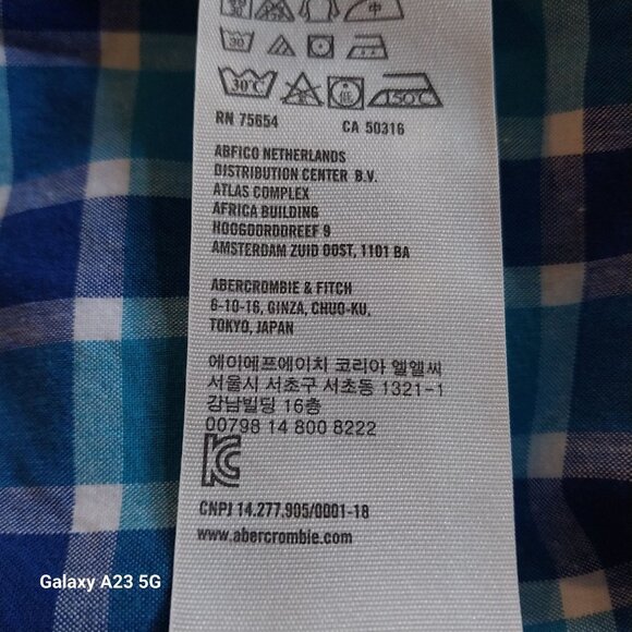 Hollister Mens Blue Plaid Button-Up Shirt XL Cotton Preppy Classic Office - Picture 8 of 8